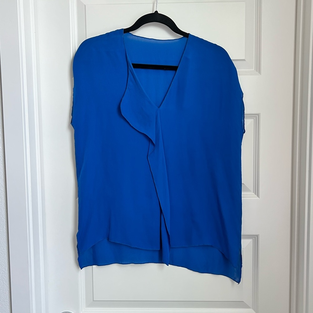 Vince Royal blue silk blouse sample